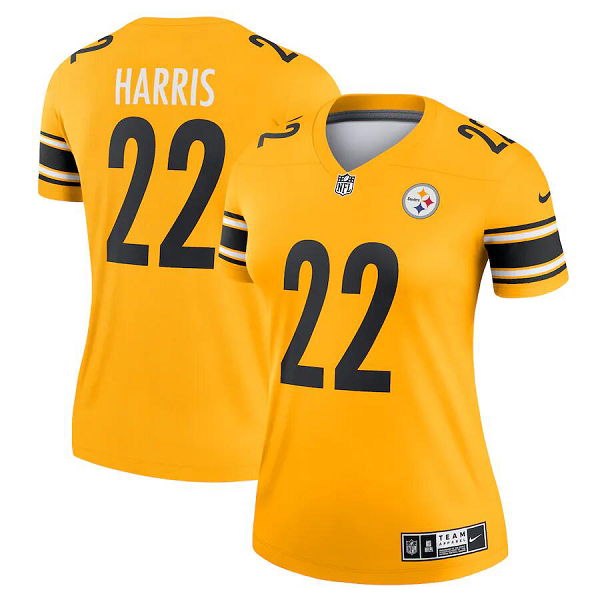 Women's Pittsburgh Steelers #22 Najee Harris Nike Gold Inverted Legend NFL Jersey