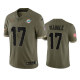 Miami Dolphins Jaylen Waddle #17 Olive 2022 Salute To Service Limited Jersey