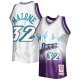 Men's Utah Jazz Karl Malone Mitchell & Ness Platinum 1996/97 Hardwood Classics 75th Anniversary Swingman Jersey