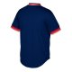 Men's Boston Red Sox Mitchell & Ness Navy Big & Tall Cooperstown Collection Mesh Wordmark V-Neck Jersey