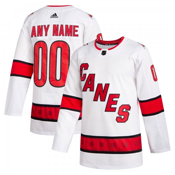 Men's Carolina Hurricanes adidas White 2020/21 Away Custom Jersey