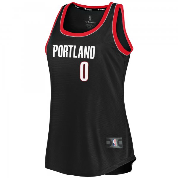 Women's Portland Trail Blazers Damian Lillard Fanatics Black Fast Break Tank Jersey - Icon Edition