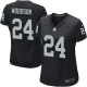 Nike Las Vegas Raiders #24 Charles Woodson Black Team Color Women's Stitched NFL Elite Jersey