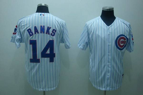 Chicago Cubs #14 Ernie Banks Stitched White MLB Jersey