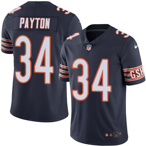 Nike Chicago Bears #34 Walter Payton Navy Blue Youth Stitched NFL Limited Rush Jersey