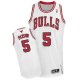 Men's Chicago Bulls #5 John Paxson Revolution 30 White Stitched NBA Jersey