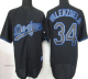 Los Angeles Dodgers #34 Fernando Valenzuela Black Fashion Stitched MLB Jersey