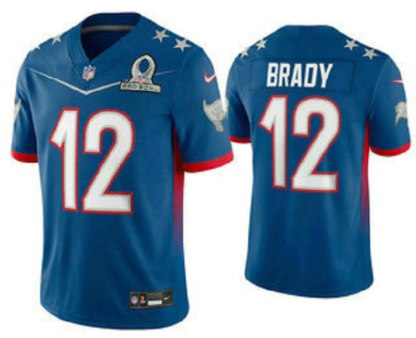 Men's Tampa Bay Buccaneers #12 Tom Brady Blue 2022 Pro Bowl Vapor Untouchable Stitched Limited Jersey