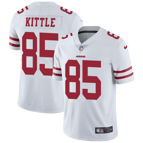 Youth Nike San Francisco 49ers #85 George Kittle Limited Vapor Untouchable Road White NFL Jersey