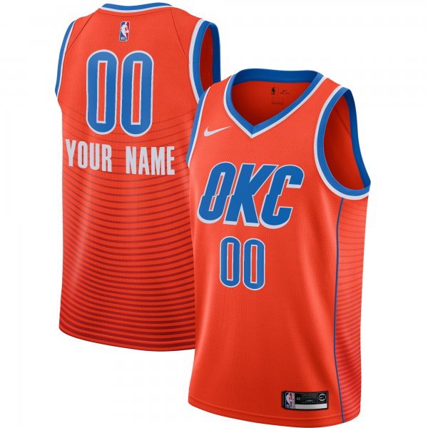 Men's Oklahoma City Thunder Jordan Brand Orange Swingman Custom Jersey - Statement Edition