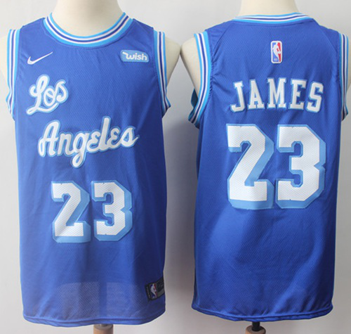 Men's Los Angeles Lakers #23 LeBron James Royal Blue Nike Throwback Stitched NBA Jersey