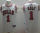 Men's Chicago Bulls #1 Derrick Rose Revolution 30 White Stitched NBA Jersey