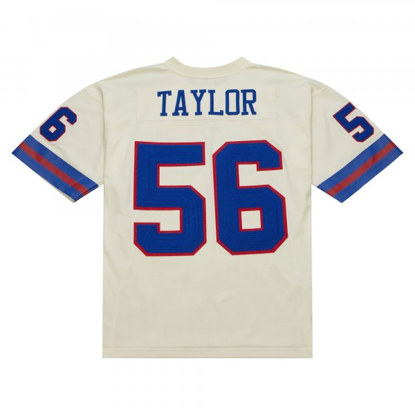 Men's New York Giants Lawrence Taylor Mitchell & Ness Cream Chainstitch Legacy Jersey