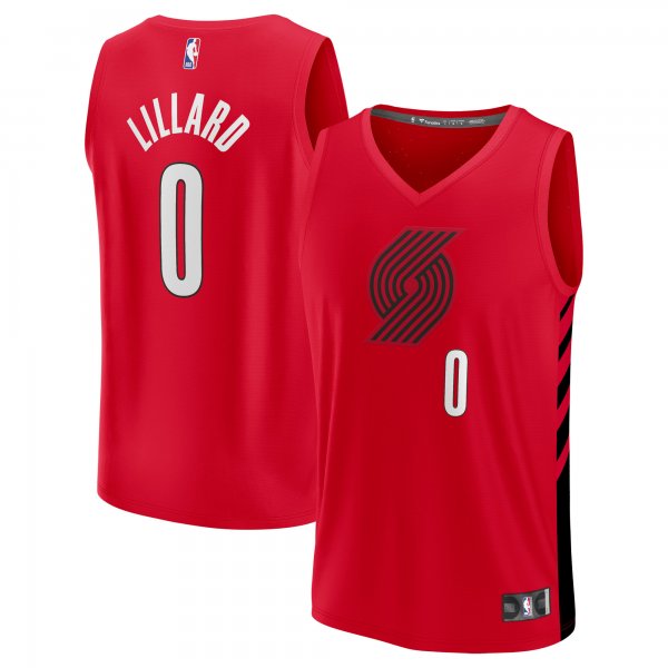 Men's Portland Trail Blazers Damian Lillard Fanatics Red Fast Break Replica Player Jersey - Statement Edition