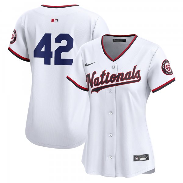 Women's Washington Nationals  Nike White 2024 Jackie Robinson Day Home Limited Jersey