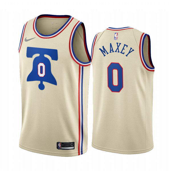 Philadelphia 76ers #0 Tyrese Maxey Cream NBA Swingman 2020-21 Earned Edition Jersey