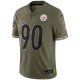 Men's Pittsburgh Steelers T.J. Watt Nike Olive 2022 Salute To Service Limited Jersey