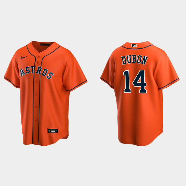 Men's Houston Astros #14 Mauricio Dubon Cool Base Alternate MLB Jersey - Orange