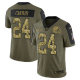 Cleveland Browns Nick Chubb Olive 2021 Salute To Service Limited Men's NFL Jersey