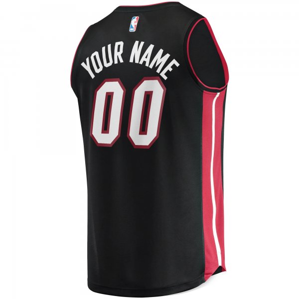 Men's Miami Heat Fanatics Black Fast Break Custom Replica Jersey - Icon Edition