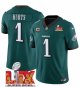 Youth Philadelphia Eagles #1 Jalen Hurts Green Super Bowl LIX With 3-Star C Patch F.U.S.E. Vapor Untouchable Limited Stitched Jersey