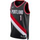 Unisex Portland Trail Blazers Anfernee Simons Nike Black Swingman Jersey - Icon Edition