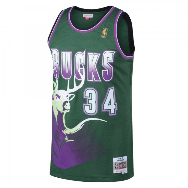 Men's Milwaukee Bucks Ray Allen Mitchell & Ness Kelly Green 1996/97 Hardwood Classics Swingman Jersey