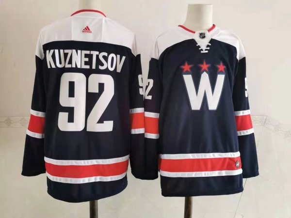 Men's #92 Evgeny Kuznetsov Washington Capitals Navy NHL Jersey