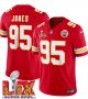 Youth Kansas City Chiefs #95 Chris Jones Red Super Bowl LIX F.U.S.E. Vapor Limited Stitched Jersey