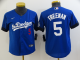 Youth Nike Los Angeles Dodgers #5 Freddie Freeman Royal City Connect Stitched MLB Jersey