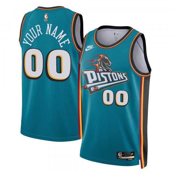 Unisex Detroit Pistons Nike Teal 2022/23 Custom Swingman Jersey - Classic Edition