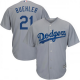 Men's Majestic Los Angeles Dodgers #21 Walker Buehler Gray Cool Base Road MLB Jersey