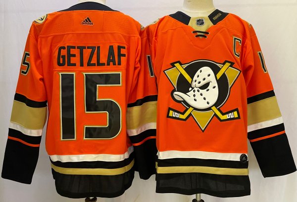 Men's Anaheim Ducks #15 Ryan Getzlaf Orange Reverse Retro Jersey