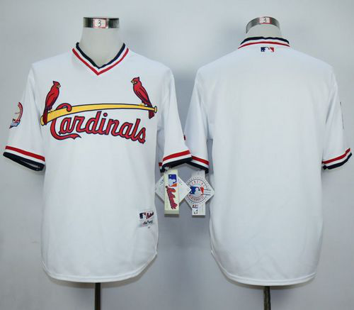 St. Louis Cardinals Blank White 1982 Turn Back The Clock Stitched MLB Jersey