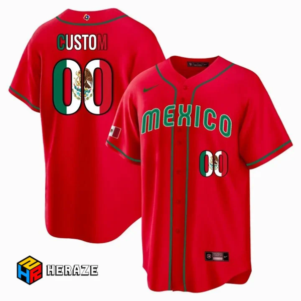 Mexico Baseball Custom 2023 World Baseball Classic White Flag Jersey