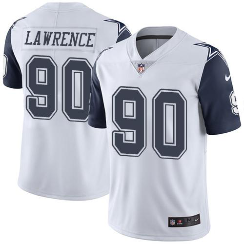 Nike Dallas Cowboys #90 Demarcus Lawrence White Men's Stitched NFL Limited New Color Rush Jersey