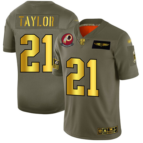 Men's Washington Redskins #21 Sean Taylor Camo/Gold Stitched NFL Limited 2019 Salute To Service Jersey