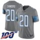 Detroit Lions #20 Barry Sanders Gray Youth Stitched NFL Limited Rush 100th Season Jersey