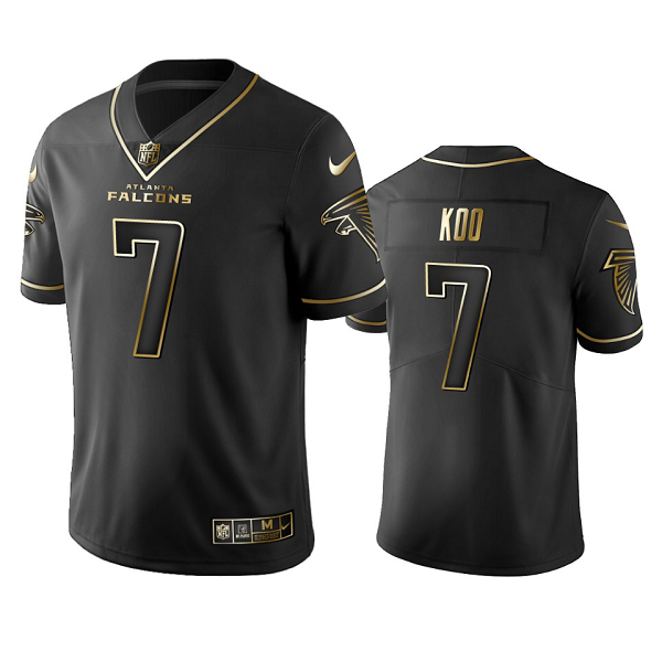 Men's Nike NFL Atlanta Falcons Younghoe Koo #7 Black Golden Edition Vapor Limited Jersey