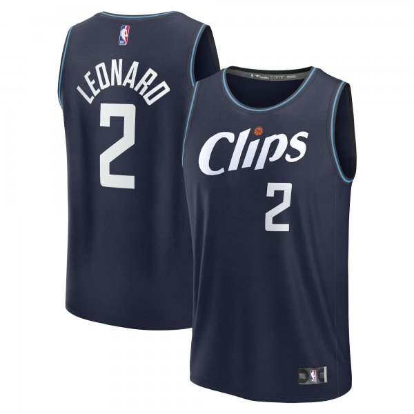 Youth LA Clippers Kawhi Leonard Fanatics Navy Fast Break Jersey - City Edition