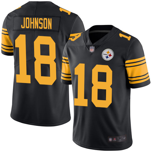 Men's Pittsburgh Steelers #18 Diontae Johnson Black Stitched NFL Limited Rush Jersey