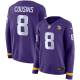 Men's Minnesota Vikings #8 Kirk Cousins Nike Purple Therma Long Sleeve Jersey