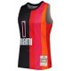 Men's Miami Heat Chris Bosh Mitchell & Ness Black/Red Hardwood Classics 2011/12 Split Swingman Jersey