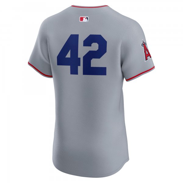 Men's Los Angeles Angels Nike Gray Road 2024 Jackie Robinson Day Elite Jersey