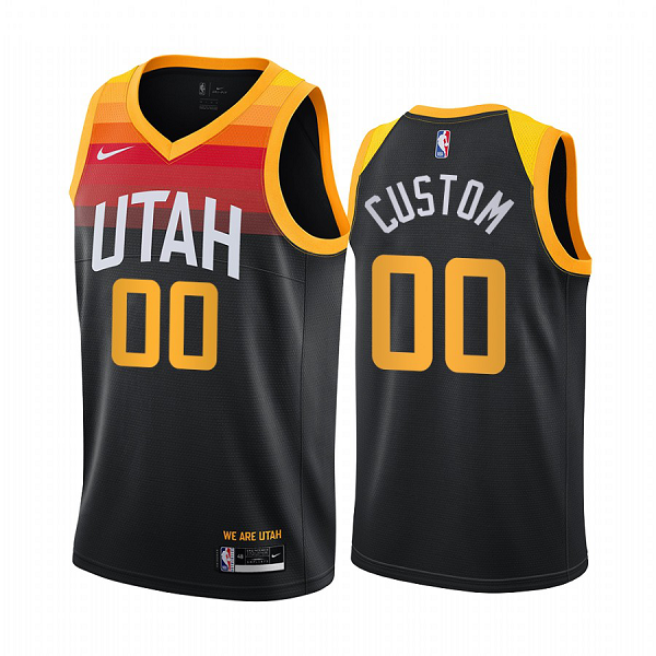 Men's Nike Jazz Custom Personalized Black NBA Swingman 2020-21 City Edition Jersey