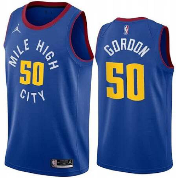 Men's Denver Nuggets #50 Aaron Gordon Blue NBA Swingman Statement Edition Jersey