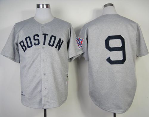 Mitchell And Ness 1939 Boston Red Sox #9 Ted Williams Grey Throwback Stitched MLB Jersey