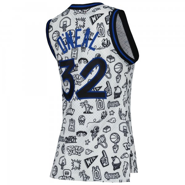 Women's Orlando Magic Shaquille O'Neal Mitchell & Ness White 1994 Doodle Swingman Jersey