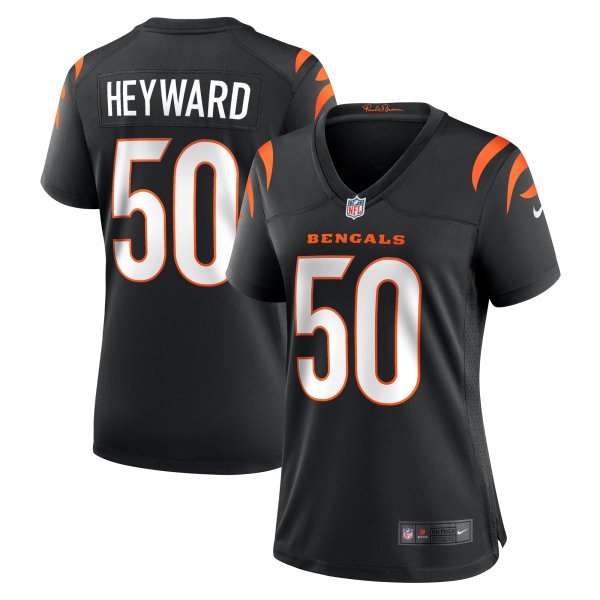 Women's Cincinnati Bengals Shaka Heyward Nike  Black Team Game Jersey