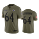 Baltimore Ravens Tyler Linderbaum Olive 2022 Salute To Service Limited Jersey #64